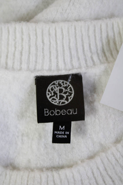 Bobeau Unisex White Pullover Sweater Long Sleeve Crewneck Graphic Love Size M
