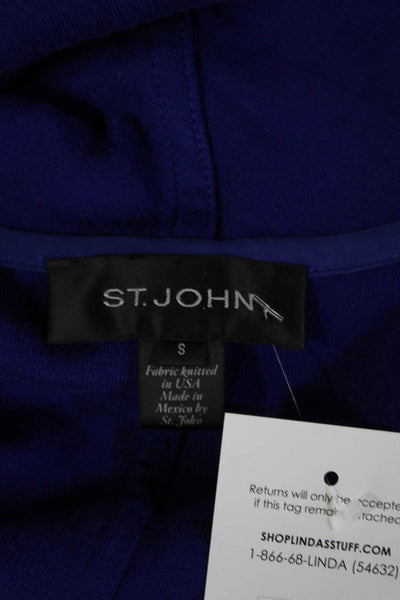 St. John Unisex Blue Full Zip Collared Cardigan Size S