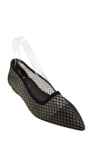 Jeffrey Campbell Womens Mesh Detail Pointed Toe Flats Black Size 6.5