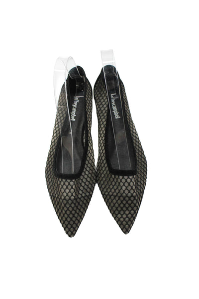 Jeffrey Campbell Womens Mesh Detail Pointed Toe Flats Black Size 6.5