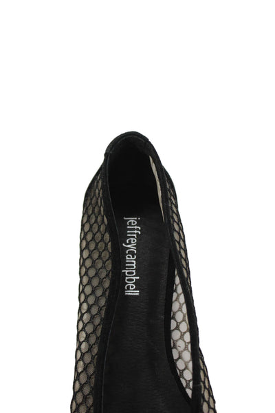 Jeffrey Campbell Womens Mesh Detail Pointed Toe Flats Black Size 6.5
