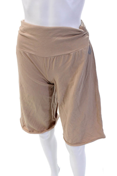 FP Movement Unisex Bermuda Shorts Beige Cotton Spandex Size 12
