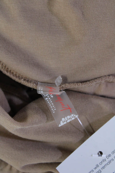 FP Movement Unisex Bermuda Shorts Beige Cotton Spandex Size 12