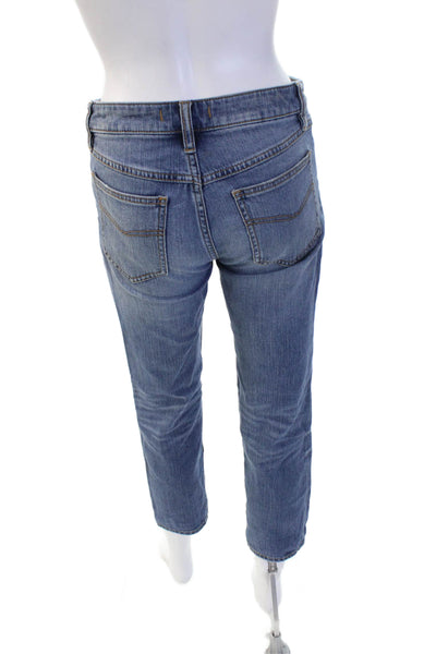 Free People Womens Ankle Cropped Blue Mid Rise Jeans Size 25