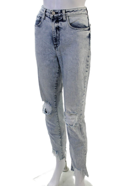 L'Agence Women Cropped Skinny Ankle Jeans Light Blue High Rise Size 27
