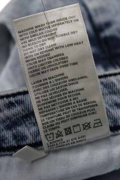 L'Agence Women Cropped Skinny Ankle Jeans Light Blue High Rise Size 27