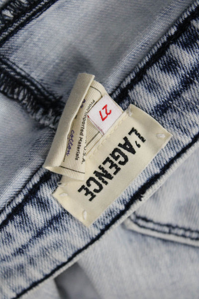 L'Agence Women Cropped Skinny Ankle Jeans Light Blue High Rise Size 27