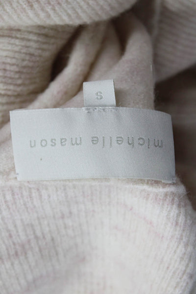 Michelle Mason Womens Beige Turtleneck Pullover Sweater Long Sleeve Size S