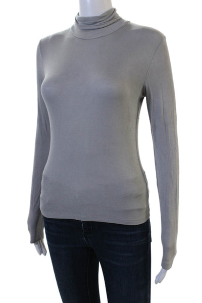 Zara Womens Gray Basic Turtleneck Long Sleeve Top Size S