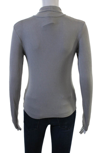 Zara Womens Gray Basic Turtleneck Long Sleeve Top Size S