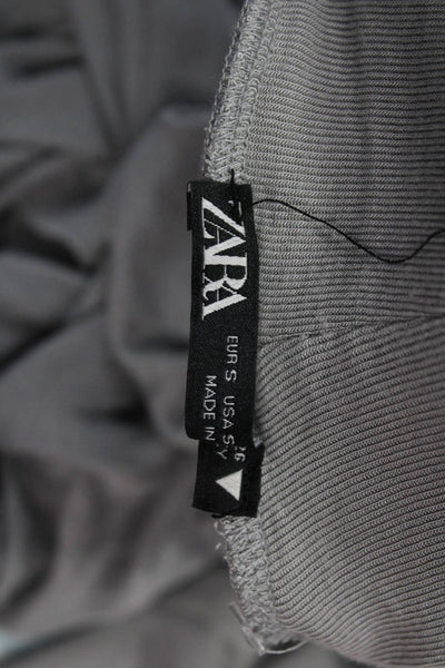 Zara Womens Gray Basic Turtleneck Long Sleeve Top Size S