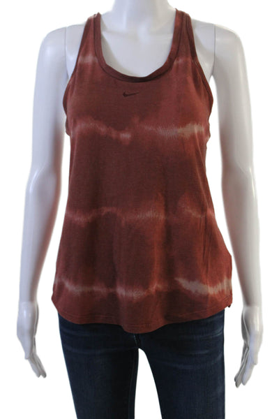 Nike Womens Brown Sleeveless Basic Tank Polyester Round Neck Size S