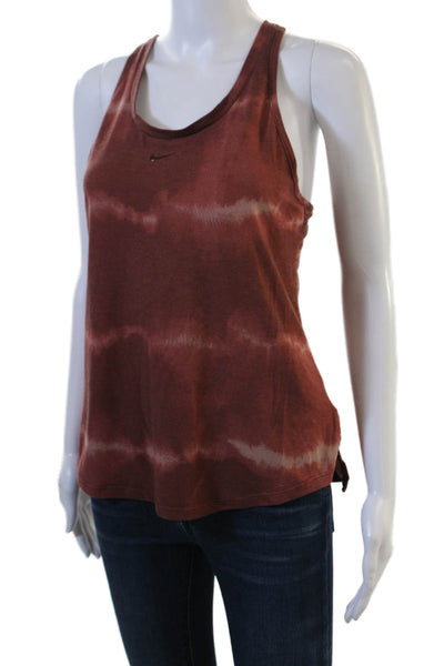 Nike Womens Brown Sleeveless Basic Tank Polyester Round Neck Size S