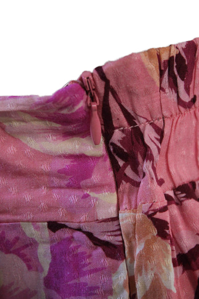 Vici Unisex Floral Pink Rayon Shorts Zip Closure Size S