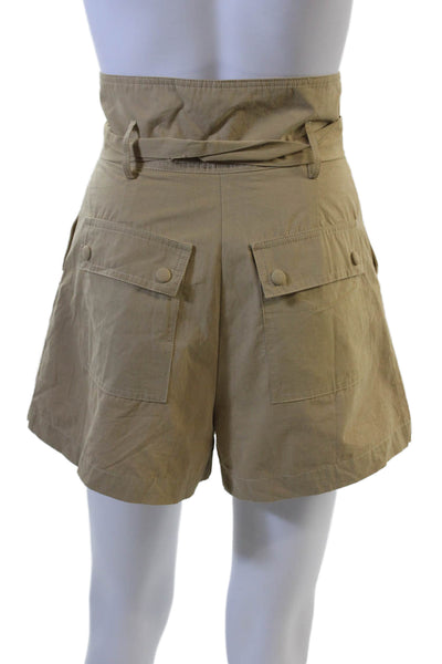 Flying Tomato Unisex Cargo Chino Shorts Beige 100% Cotton Button Size XS