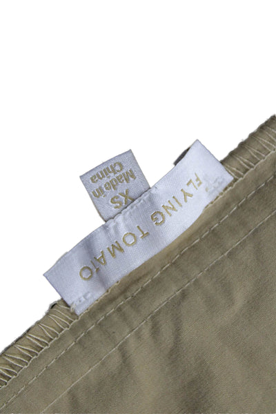 Flying Tomato Unisex Cargo Chino Shorts Beige 100% Cotton Button Size XS