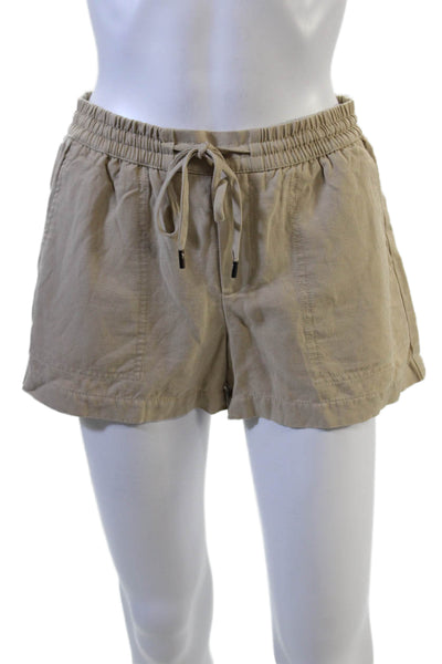 Banana Republic Unisex Beige Drawstring Linen Blend Shorts Size XS