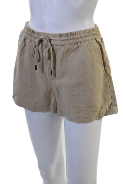 Banana Republic Unisex Beige Drawstring Linen Blend Shorts Size XS