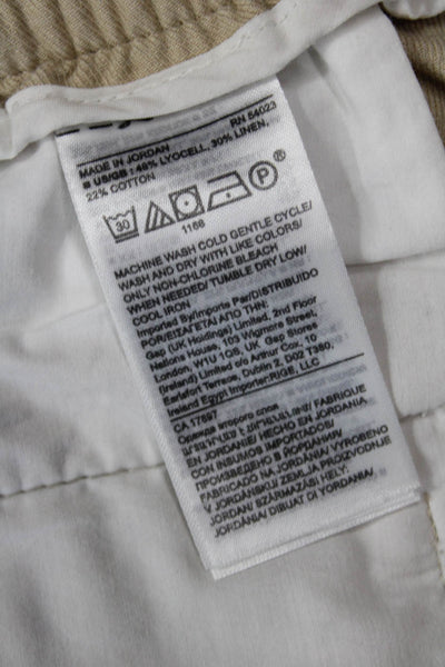 Banana Republic Unisex Beige Drawstring Linen Blend Shorts Size XS