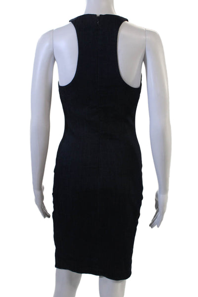 Elizabeth & James Women Bodycon Sheath Dress Black Sleeveless High Neck Size 4