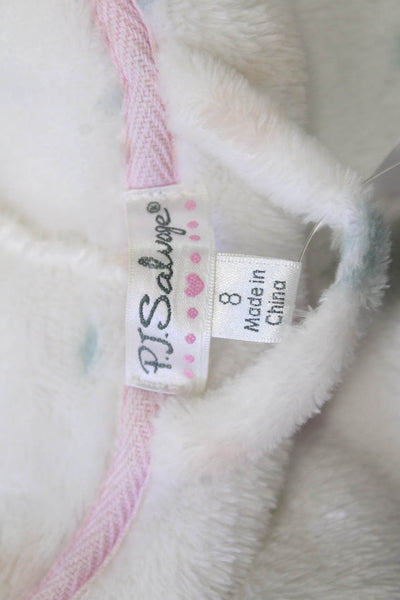 PJ Salvage Girls Star Print Fluffy Robe White Size 8