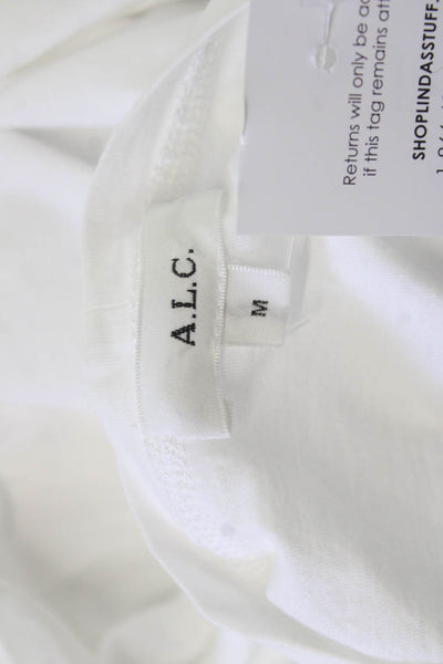 A.L.C. Women Cotton Crew Neck Short Sleeve T-Shirt White Size M