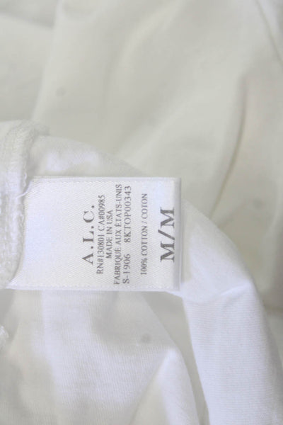 A.L.C. Women Cotton Crew Neck Short Sleeve T-Shirt White Size M