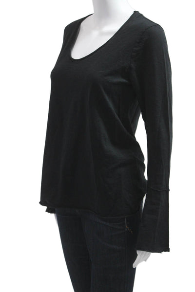 Michael Stars Womens Black V Neck Long Sleeve Basic T Shirt Size One Size
