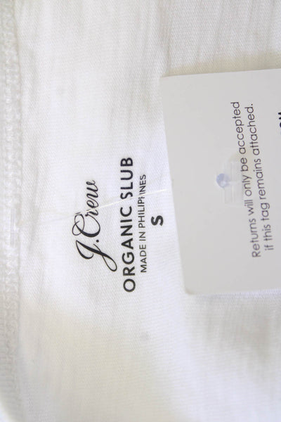 J Crew Womens Basic Cotton Crew Neck Long Sleeve T-Shirt White Size S