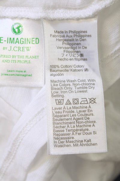 J Crew Womens Basic Cotton Crew Neck Long Sleeve T-Shirt White Size S
