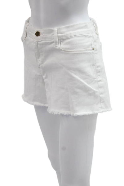 Frame Unisex White Button Cotton Beach Shorts Size 30