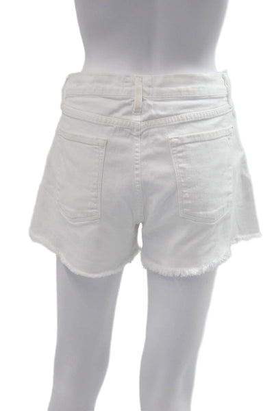 Frame Unisex White Button Cotton Beach Shorts Size 30