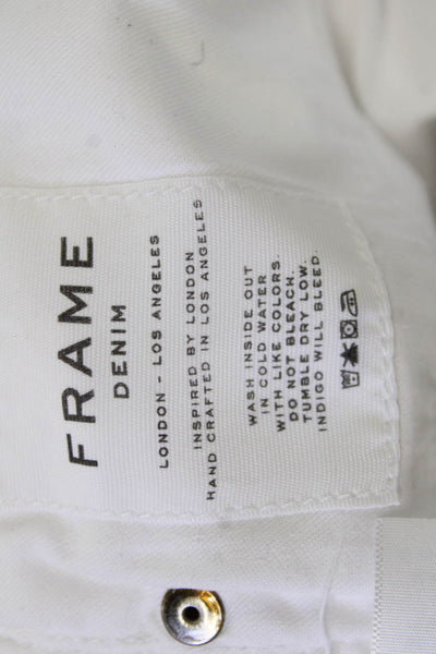 Frame Unisex White Button Cotton Beach Shorts Size 30