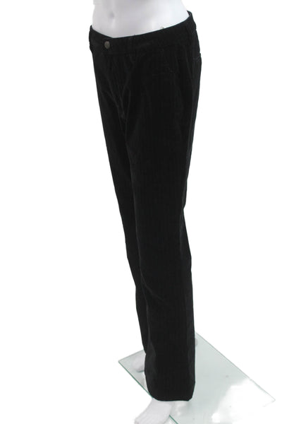 AG Womens Dress Pants Black Striped Cotton Blend Button Size 28