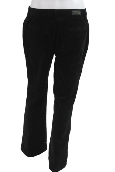 AG Womens Dress Pants Black Striped Cotton Blend Button Size 28