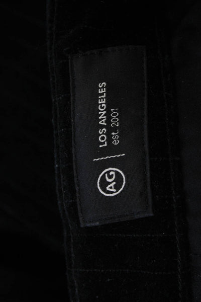 AG Womens Dress Pants Black Striped Cotton Blend Button Size 28
