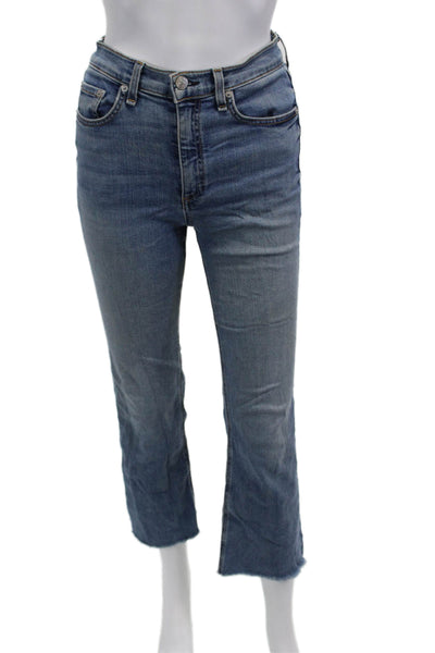 Rag & Bone Womens Cropped Blue Jeans Mid Rise Size 27