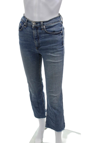 Rag & Bone Womens Cropped Blue Jeans Mid Rise Size 27