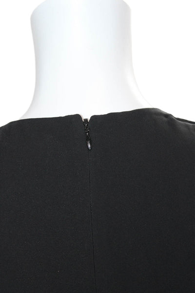 ALC Womens Shift Mini Dress Black Sleeveless Round Neck Zip Viscose Size 4