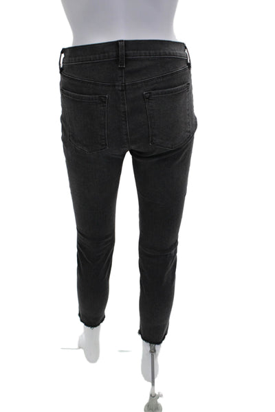 J Brand Womens Skinny Ankle Cropped Jeans Dark Gray Mid Rise Button Size 27