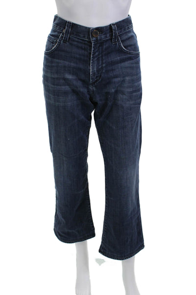 Citizens of Humanity Unisex Cropped Wide Leg Jeans Dark Blue Mid Rise Size 29