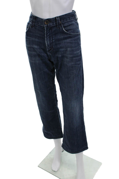 Citizens of Humanity Unisex Cropped Wide Leg Jeans Dark Blue Mid Rise Size 29