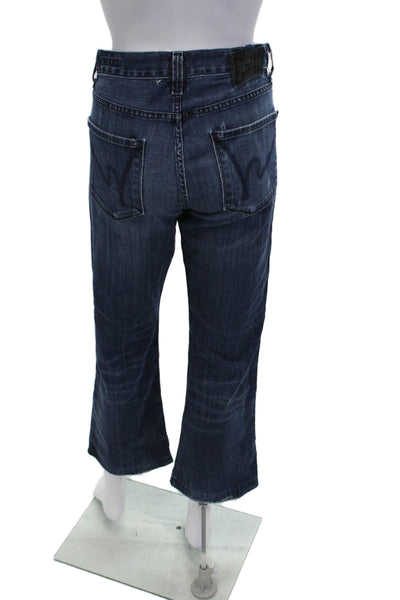 Citizens of Humanity Unisex Cropped Wide Leg Jeans Dark Blue Mid Rise Size 29