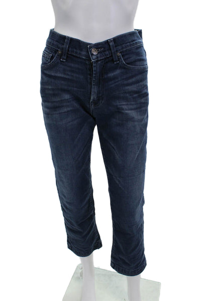 7 For All Mankind Mens Cropped Dark Blue Mid-Rise Jeans Size 29
