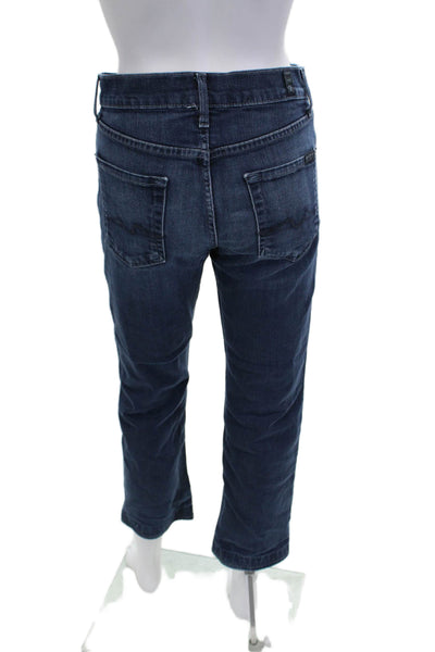 7 For All Mankind Mens Cropped Dark Blue Mid-Rise Jeans Size 29