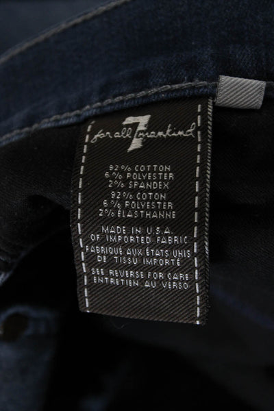 7 For All Mankind Mens Cropped Dark Blue Mid-Rise Jeans Size 29