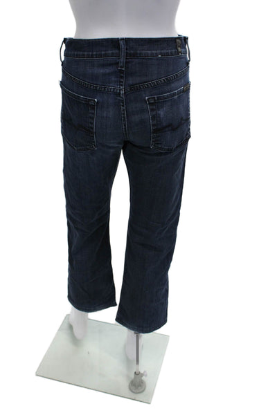 7 For All Mankind Unisex Dark Blue Cropped Jeans Size 29