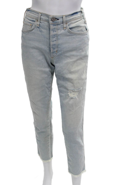 McGuire Womens Ankle Cropped Jeans Light Blue Mid Rise Size 28
