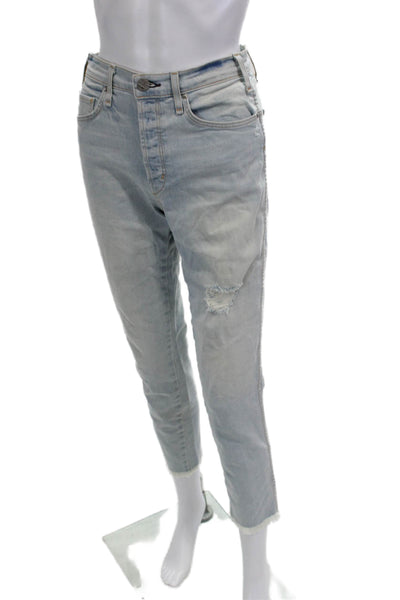 McGuire Womens Ankle Cropped Jeans Light Blue Mid Rise Size 28