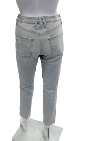 McGuire Womens Ankle Cropped Jeans Light Blue Mid Rise Size 28